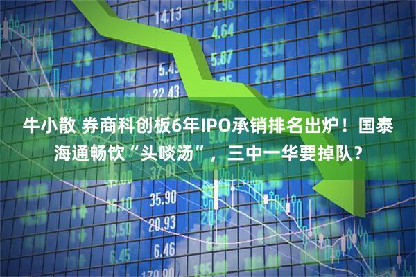 牛小散 券商科创板6年IPO承销排名出炉！国泰海通畅饮“头啖汤”，三中一华要掉队？