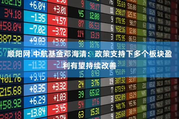 顺阳网 中航基金邓海清：政策支持下多个板块盈利有望持续改善
