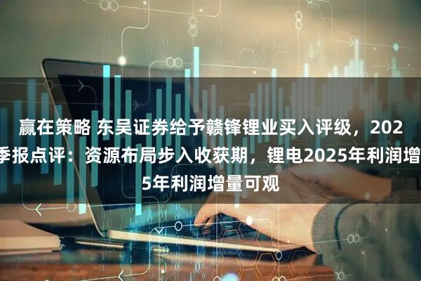 赢在策略 东吴证券给予赣锋锂业买入评级，2025年一季报点评：资源布局步入收获期，锂电2025年利润增量可观